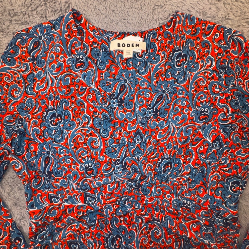Boden Elodie Empire Midi Dress
Fiesta Orange Botanic Terrace Women's 12 Stretch - Picture 10 of 16